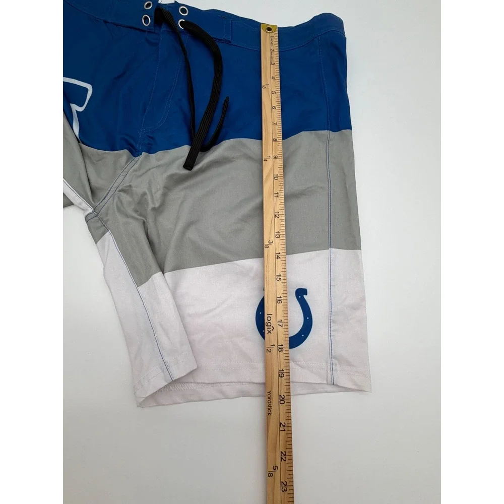 NFL Indianapolis Colts FOCO Board Shorts Mens Large Blue Grey Colorblock Swim